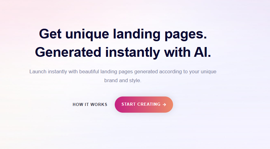 Интерфейс PageGPT с заголовком "Launch a website in seconds with AI" и кнопкой "Get Started for Free"