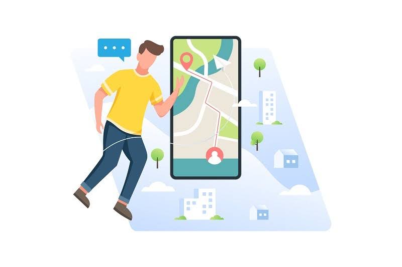 инфографика с парнем и смартфоном